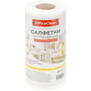 Салфетка вискозная 70шт OfficeClean 252720/А 20х22см в рулоне универсальная