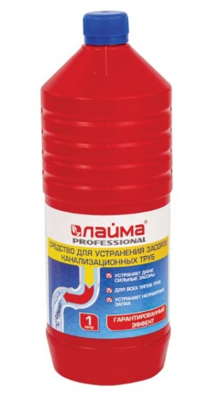 Средство для прочистки канализационных труб 1л ТРУБОЧИСТ (тип КРОТ), LAIMA PROFESSIONAL